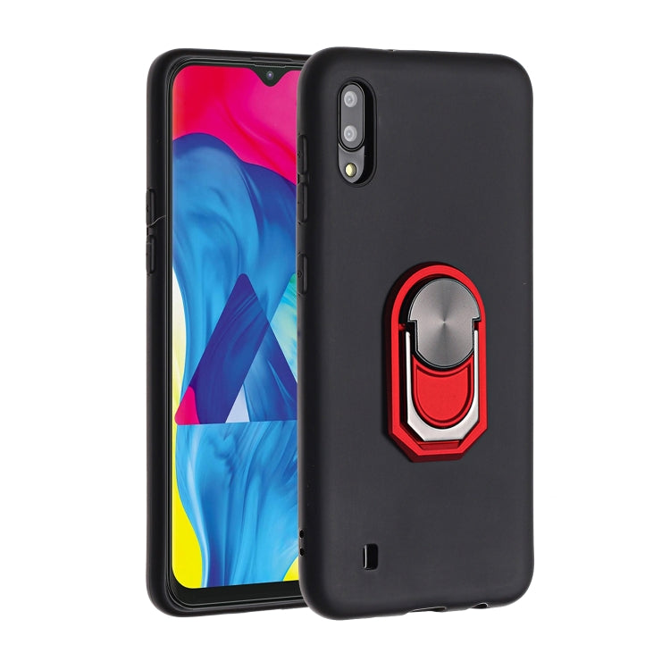 For Samsung Galaxy M10 PC + TPU Shockproof Protective Case with Ring Holder(Red)