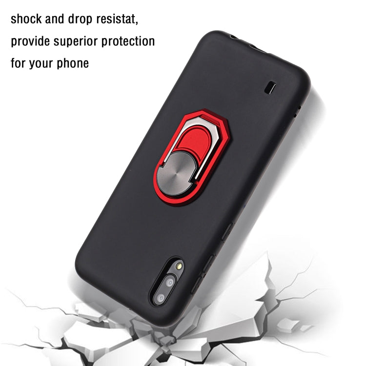 For Samsung Galaxy M10 PC + TPU Shockproof Protective Case with Ring Holder(Red)