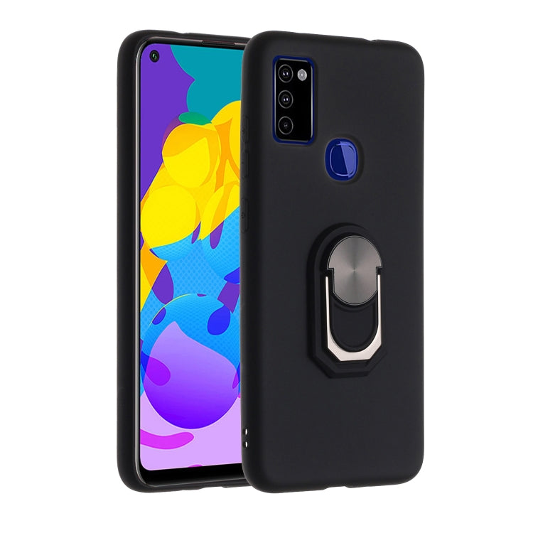 For Samsung Galaxy M51 PC + TPU Shockproof Protective Case with Ring Holder(Black)