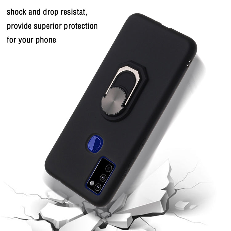 For Samsung Galaxy M51 PC + TPU Shockproof Protective Case with Ring Holder(Black)