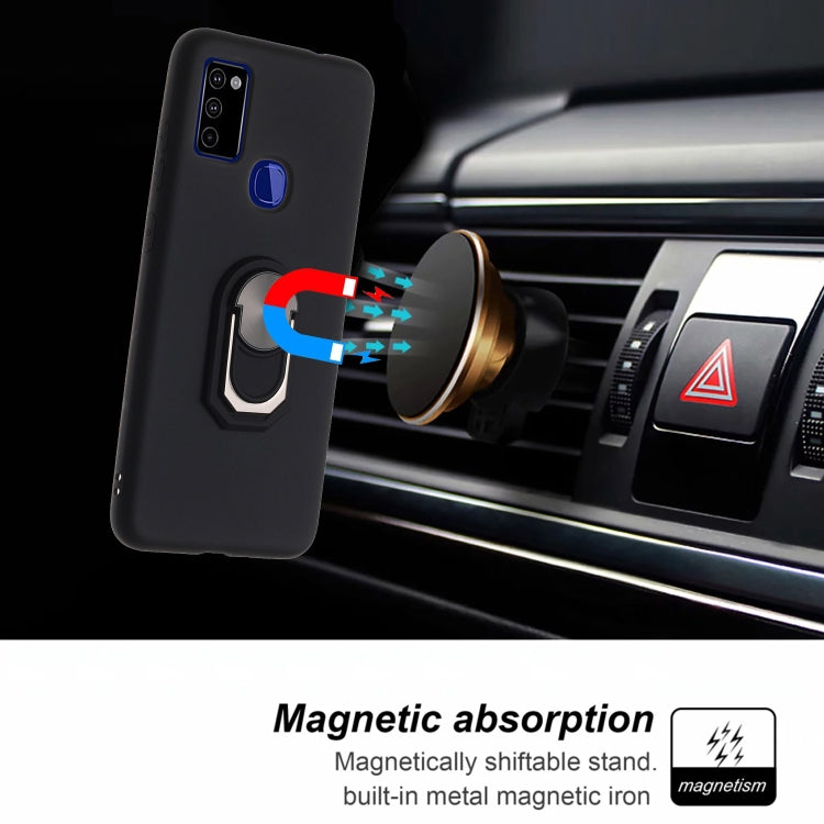 For Samsung Galaxy M51 PC + TPU Shockproof Protective Case with Ring Holder(Black)