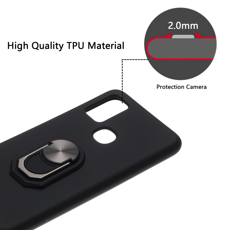 For Samsung Galaxy M51 PC + TPU Shockproof Protective Case with Ring Holder(Black)
