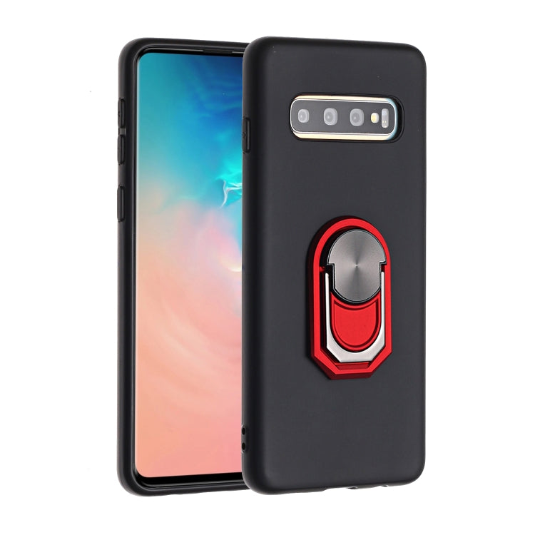 For Samsung Galaxy S10 PC + TPU Shockproof Protective Case with Ring Holder(Red)