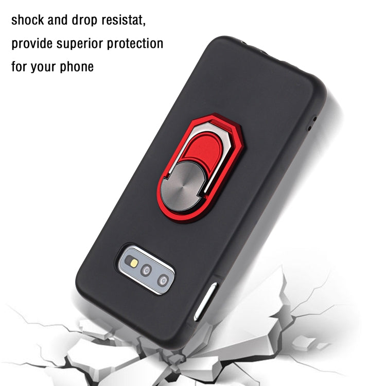 For Samsung Galaxy S10e PC + TPU Shockproof Protective Case with Ring Holder(Red)