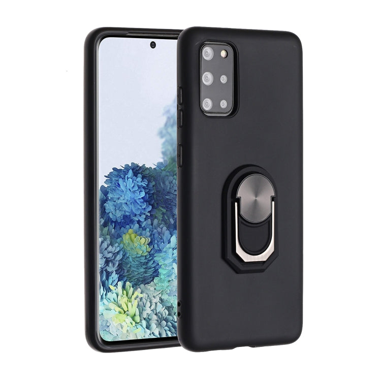 For Samsung Galaxy S20+ PC + TPU Shockproof Protective Case with Ring Holder(Black)