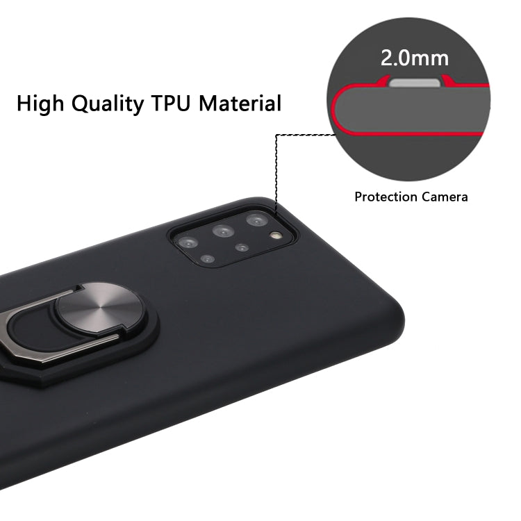 For Samsung Galaxy S20+ PC + TPU Shockproof Protective Case with Ring Holder(Black)