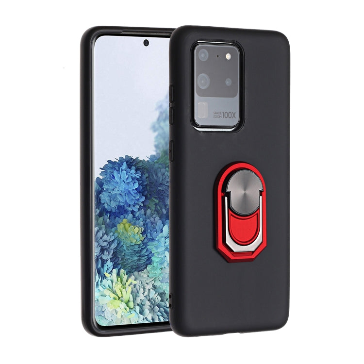 For Samsung Galaxy S20 Ultra PC + TPU Shockproof Protective Case with Ring Holder(Red)