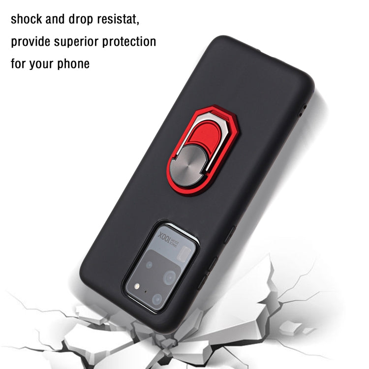 For Samsung Galaxy S20 Ultra PC + TPU Shockproof Protective Case with Ring Holder(Red)