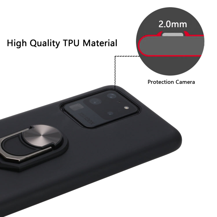 For Samsung Galaxy S20 Ultra PC + TPU Shockproof Protective Case with Ring Holder(Red)