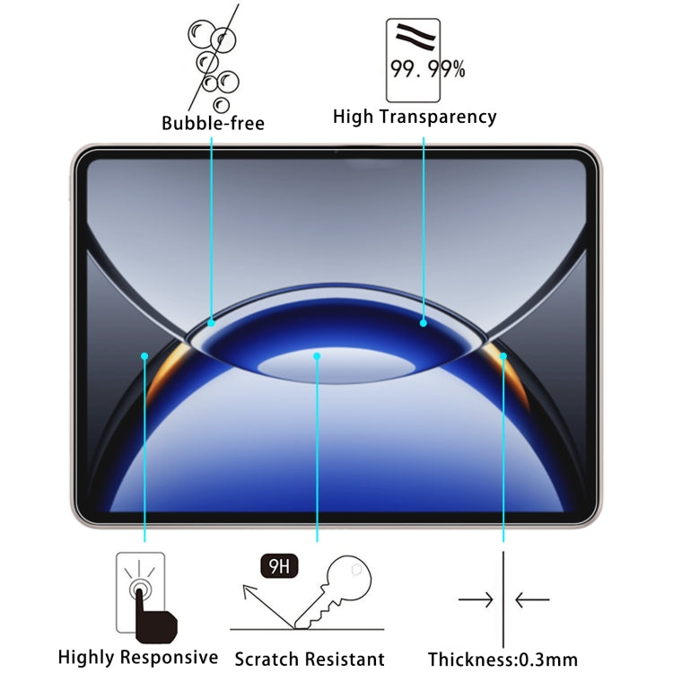 For OPPO Pad 3 / OnePlus Pad 3 China 9H 0.3mm Explosion-proof Tempered Glass Film