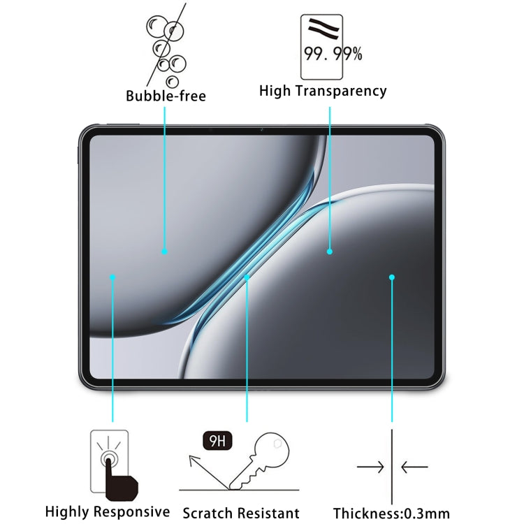 For OnePlus Pad 2 / OPPO Pad 3 Pro 2pcs 9H 0.3mm Explosion-proof Tempered Glass Film