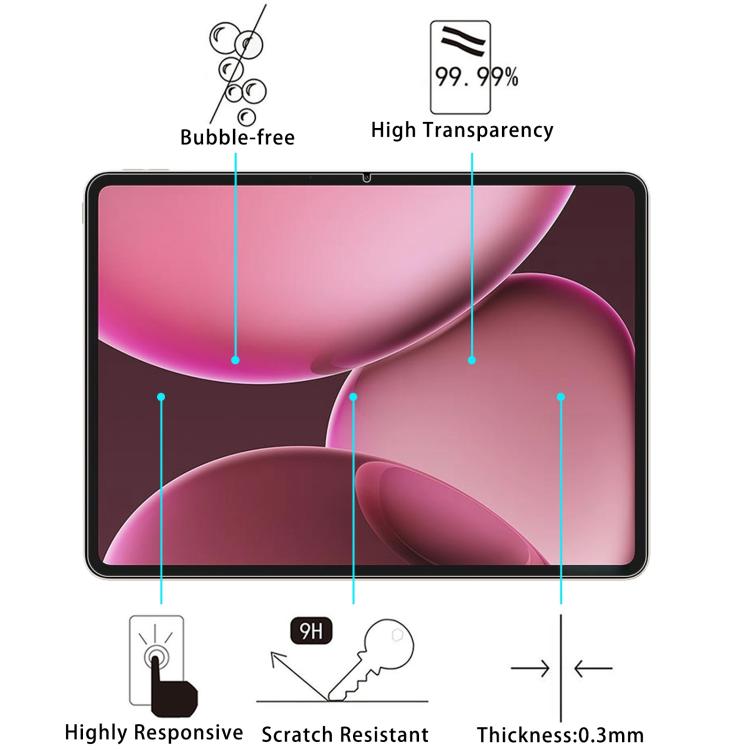 For OPPO Pad 4 Pro / OnePlus Pad 3 Global 2pcs 9H 0.3mm Explosion-proof Tempered Glass Film