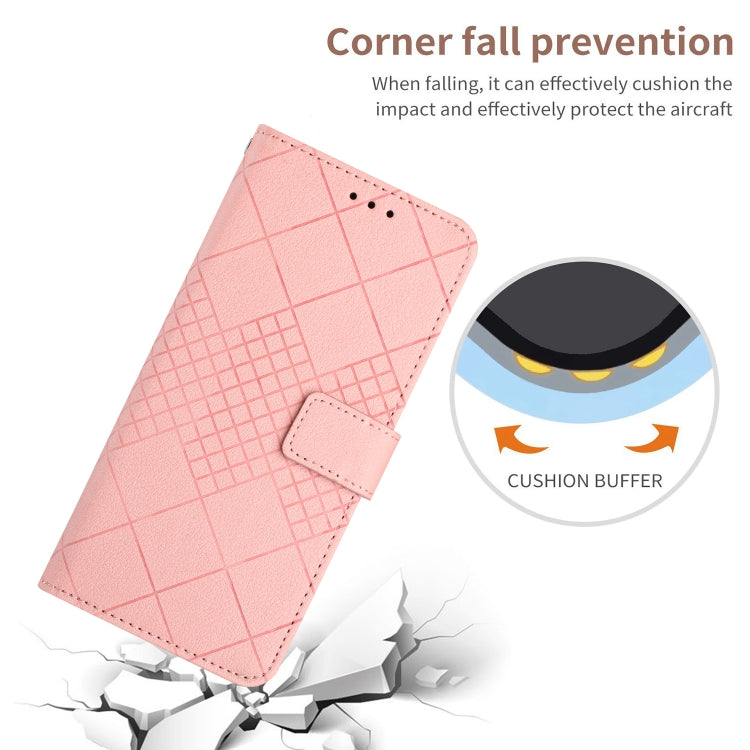 For iPhone 16 Pro Max Rhombic Grid Texture Leather Phone Case