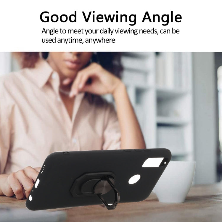 For Huawei Y8s Black Armor PC + TPU Shockproof Protective Case with Ring Holder(Black)