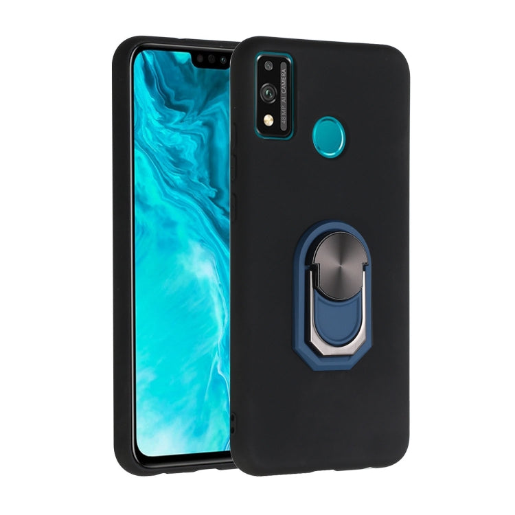 For Huawei Honor 9X Lite Black Armor PC + TPU Shockproof Protective Case with Ring Holder