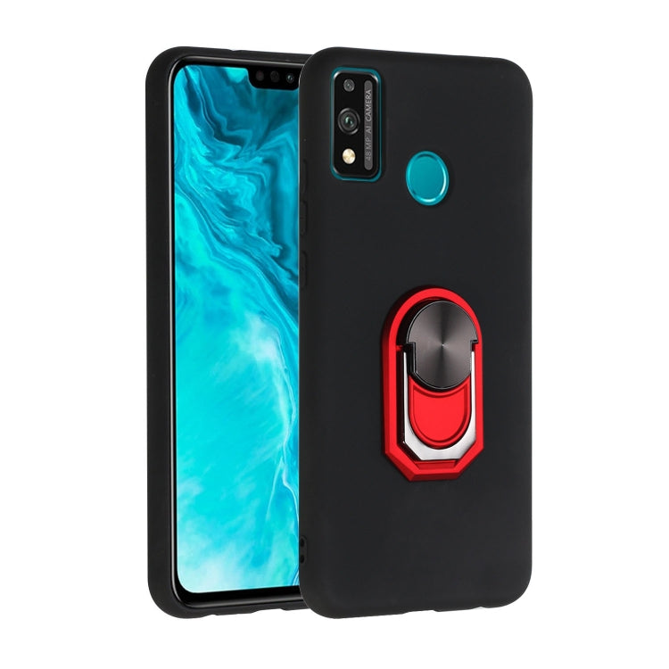 For Huawei Honor 9X Lite Black Armor PC + TPU Shockproof Protective Case with Ring Holder