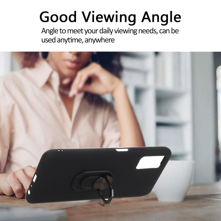 For Huawei Honor X10 Max 5G Black Armor PC + TPU Shockproof Protective Case with Ring Holder