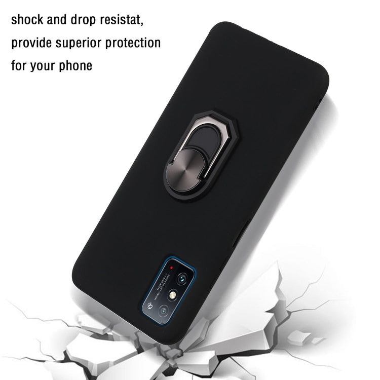 For Huawei Honor X10 Max 5G Black Armor PC + TPU Shockproof Protective Case with Ring Holder