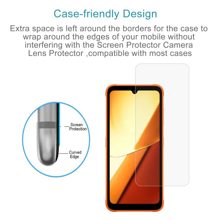 For FOSSiBOT F112 Pro 50pcs 0.26mm 9H 2.5D Tempered Glass Film