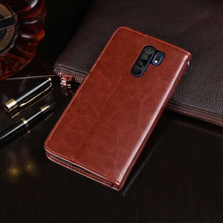 For Xiaomi Redmi 9 idewei Crazy Horse Texture Horizontal Flip Leather Case with Holder & Card Slots & Wallet
