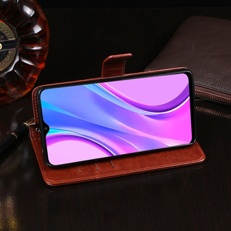 For Xiaomi Redmi 9 idewei Crazy Horse Texture Horizontal Flip Leather Case with Holder & Card Slots & Wallet