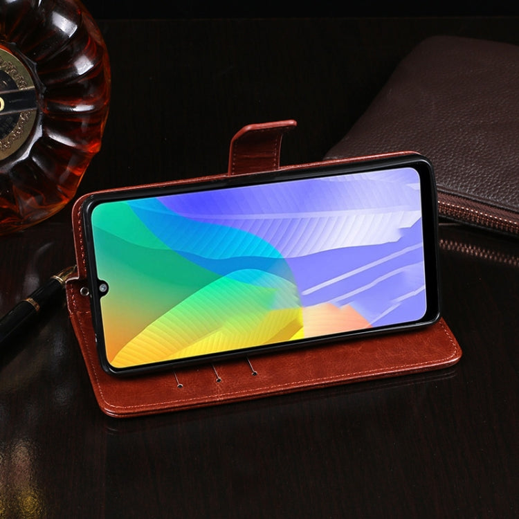 For Huawei Y6p idewei Crazy Horse Texture Horizontal Flip Leather Case with Holder & Card Slots & Wallet