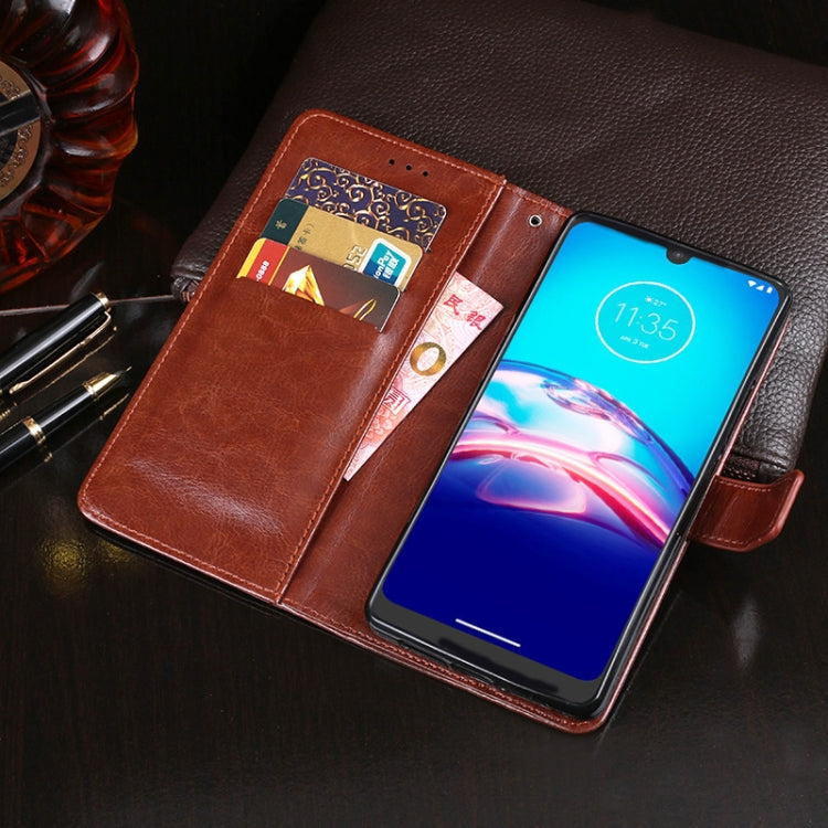 For Motorola Moto E6s 2020 idewei Crazy Horse Texture Horizontal Flip Leather Case with Holder & Card Slots & Wallet