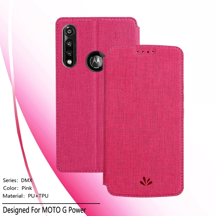 For Motorola Moto G Power ViLi Magnetic Suction Shockproof TPU + PU Horizontal Flip Protective Case with Card Slot & Holder