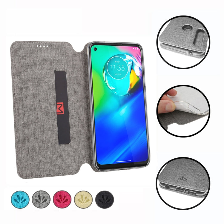 For Motorola Moto G Power ViLi Magnetic Suction Shockproof TPU + PU Horizontal Flip Protective Case with Card Slot & Holder