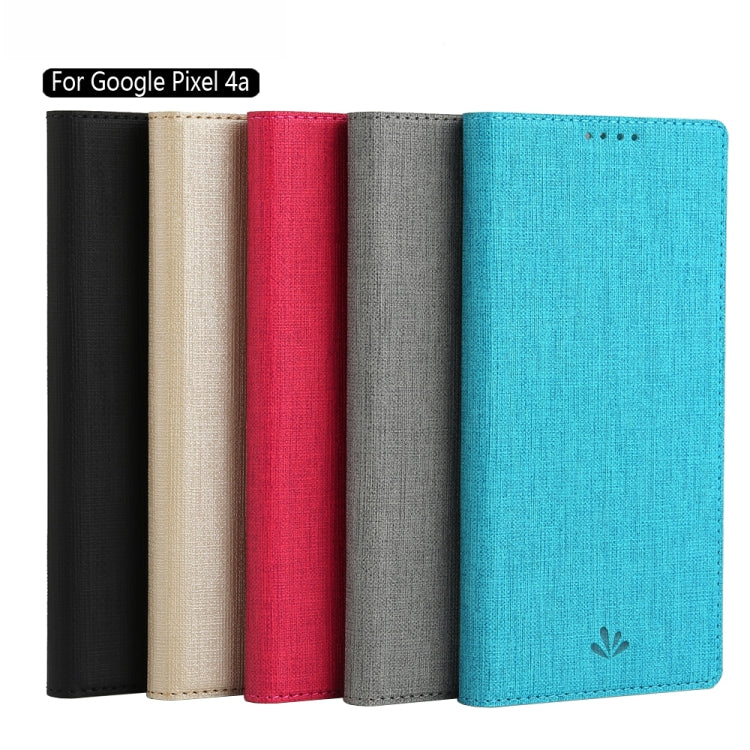 For Google Pixel 4a ViLi Magnetic Suction Shockproof TPU + PU Horizontal Flip Protective Case with Card Slot & Holder