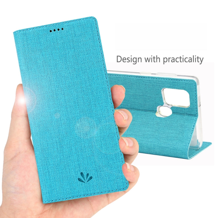 For Samsung Galaxy A21s ViLi Magnetic Suction Shockproof TPU + PU Horizontal Flip Protective Case with Card Slot & Holder
