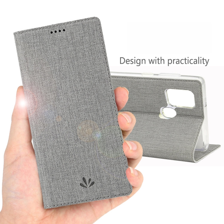 For Samsung Galaxy A21s ViLi Magnetic Suction Shockproof TPU + PU Horizontal Flip Protective Case with Card Slot & Holder