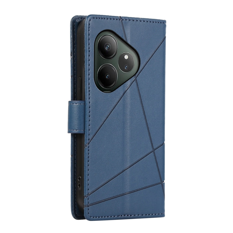 For Realme GT 6 Global PU Genuine Leather Texture Embossed Line Phone Case