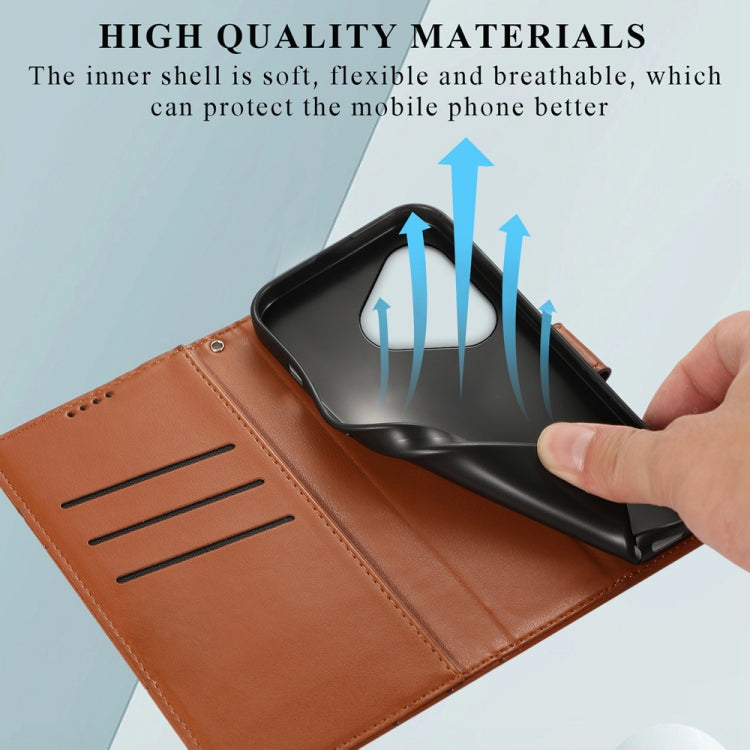 For Realme GT 6 Global PU Genuine Leather Texture Embossed Line Phone Case