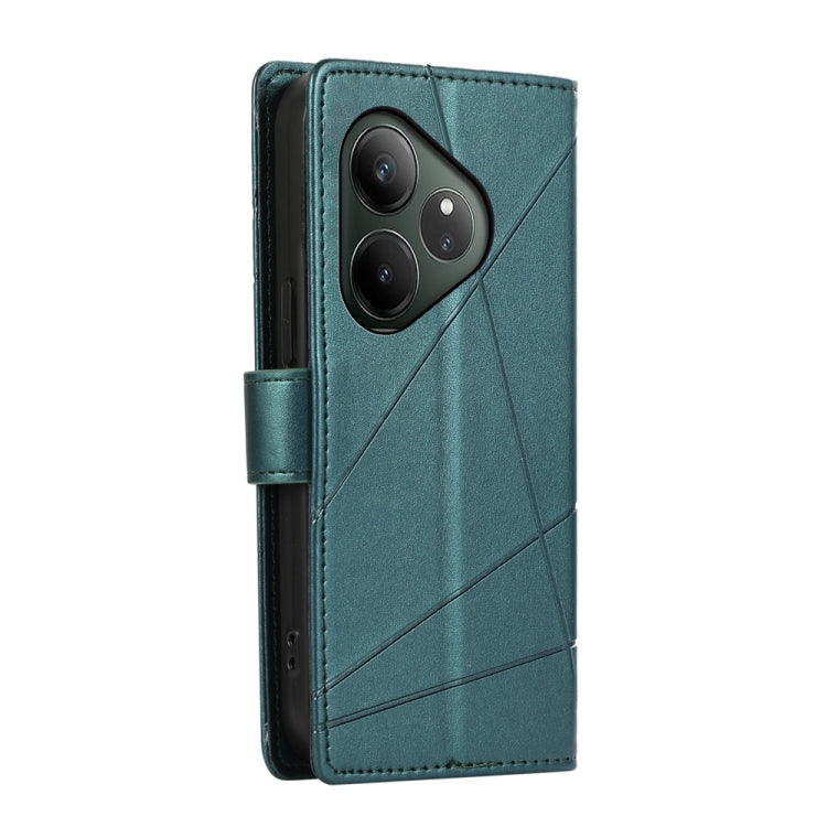 For Realme GT 6 Global PU Genuine Leather Texture Embossed Line Phone Case