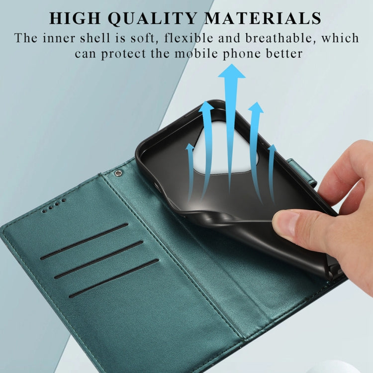 For Realme GT 6 Global PU Genuine Leather Texture Embossed Line Phone Case