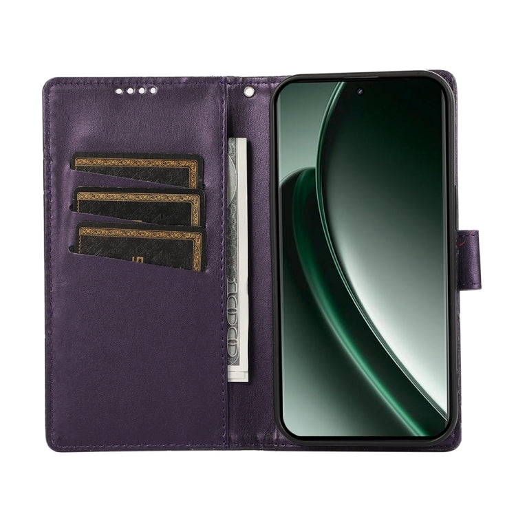 For Realme GT 6 Global PU Genuine Leather Texture Embossed Line Phone Case