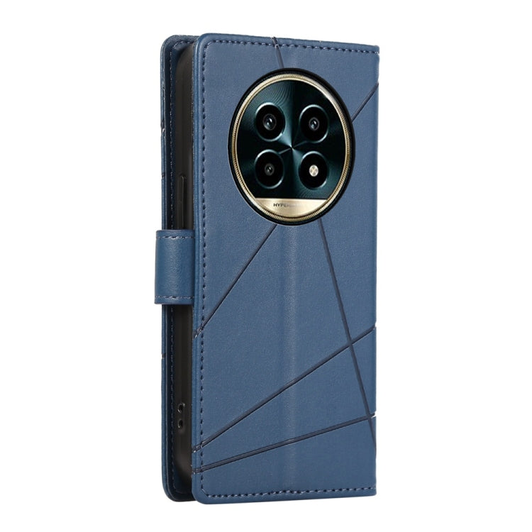 For Realme 13 Pro / 13 Pro+ Global PU Genuine Leather Texture Embossed Line Phone Case