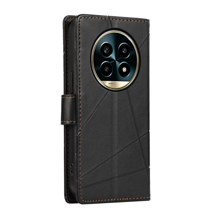 For Realme 13 Pro / 13 Pro+ Global PU Genuine Leather Texture Embossed Line Phone Case