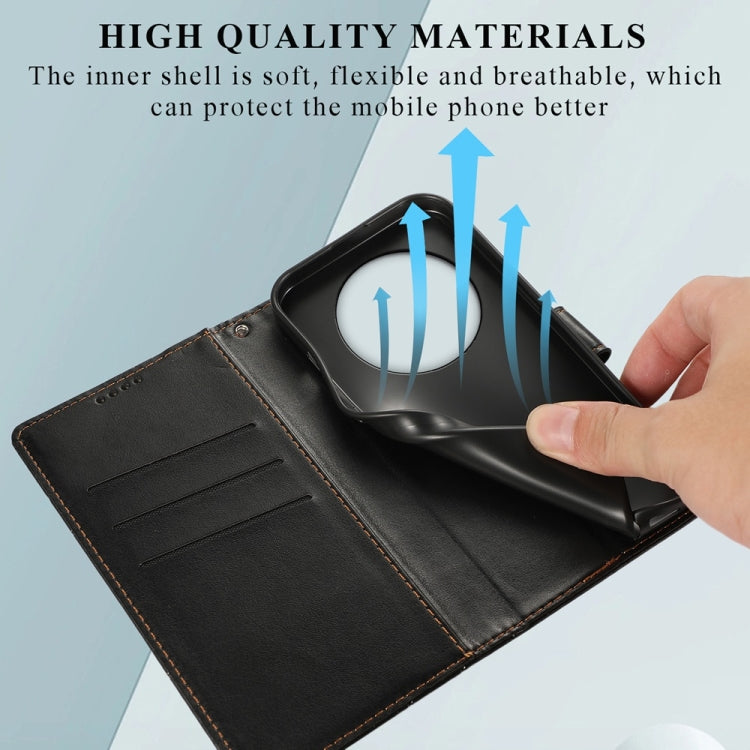 For Realme 13 Pro / 13 Pro+ Global PU Genuine Leather Texture Embossed Line Phone Case