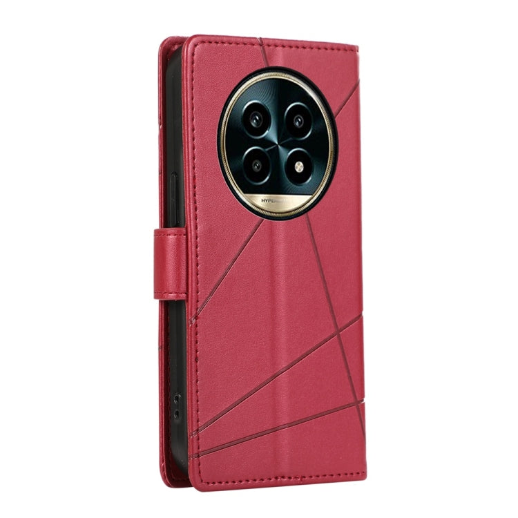 For Realme 13 Pro / 13 Pro+ Global PU Genuine Leather Texture Embossed Line Phone Case