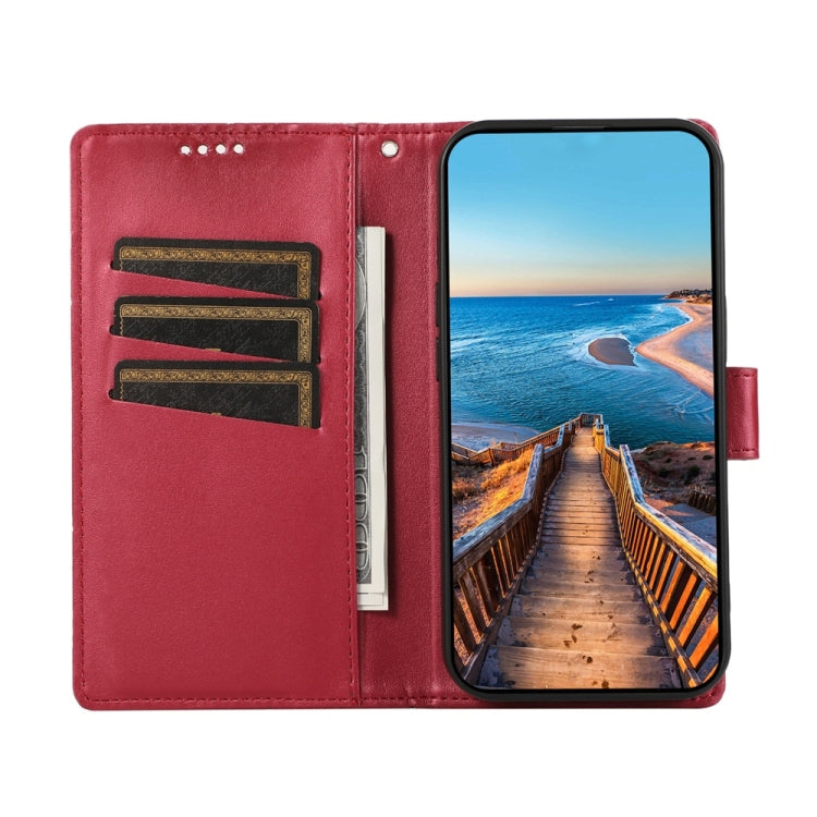 For Realme 13 Pro / 13 Pro+ Global PU Genuine Leather Texture Embossed Line Phone Case
