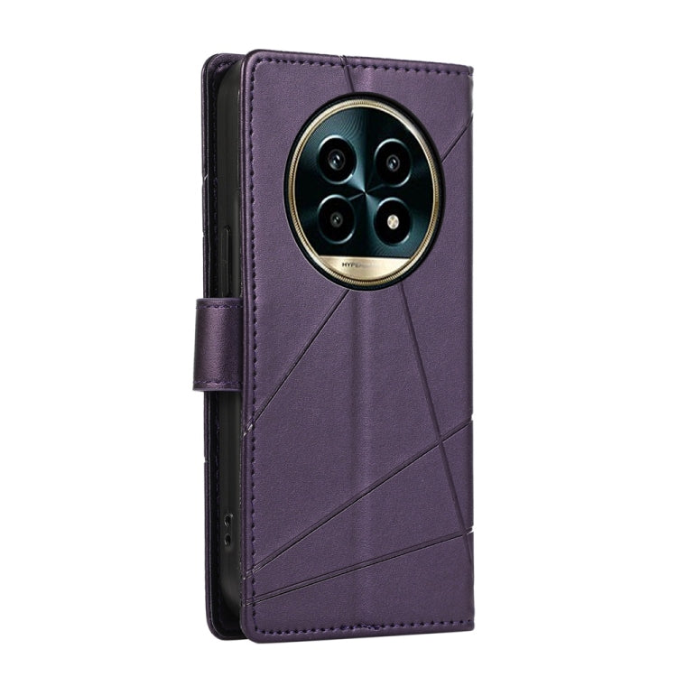 For Realme 13 Pro / 13 Pro+ Global PU Genuine Leather Texture Embossed Line Phone Case