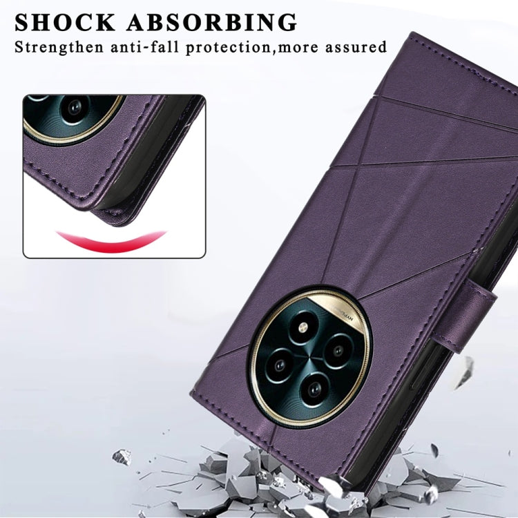 For Realme 13 Pro / 13 Pro+ Global PU Genuine Leather Texture Embossed Line Phone Case