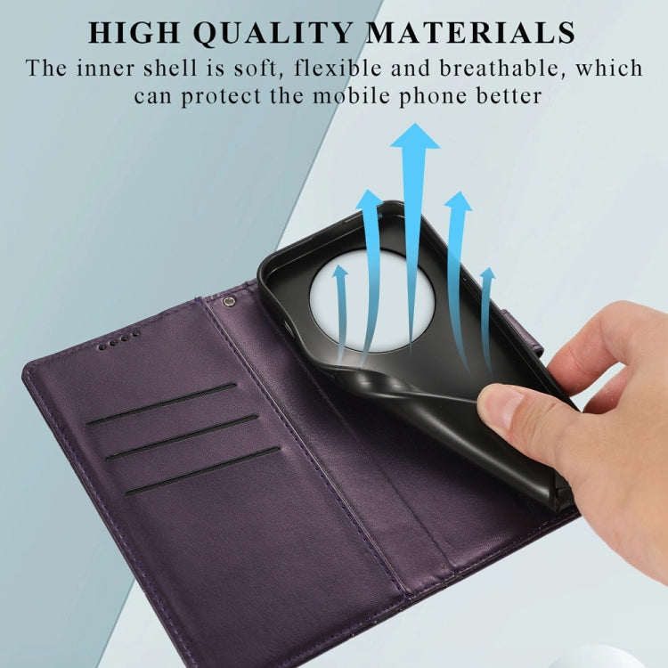 For Realme 13 Pro / 13 Pro+ Global PU Genuine Leather Texture Embossed Line Phone Case