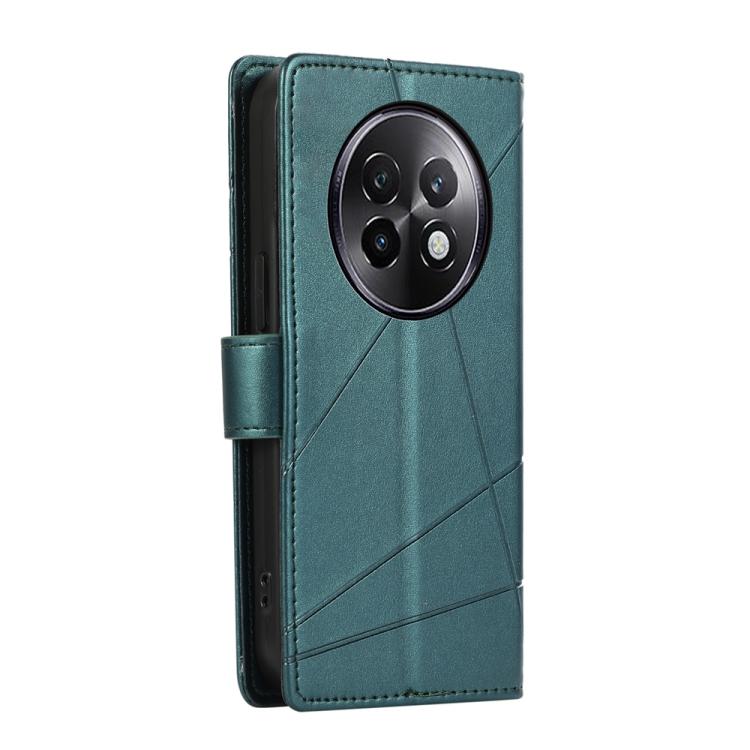 For Realme 13+ PU Genuine Leather Texture Embossed Line Phone Case