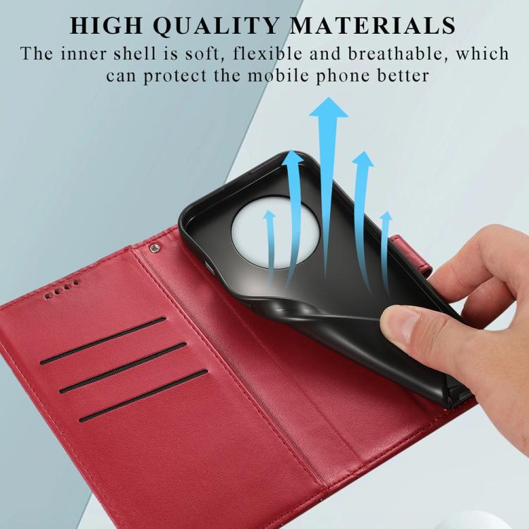 For Realme 14 Pro PU Genuine Leather Texture Embossed Line Phone Case