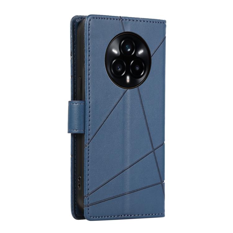For Realme 14 Pro+ PU Genuine Leather Texture Embossed Line Phone Case