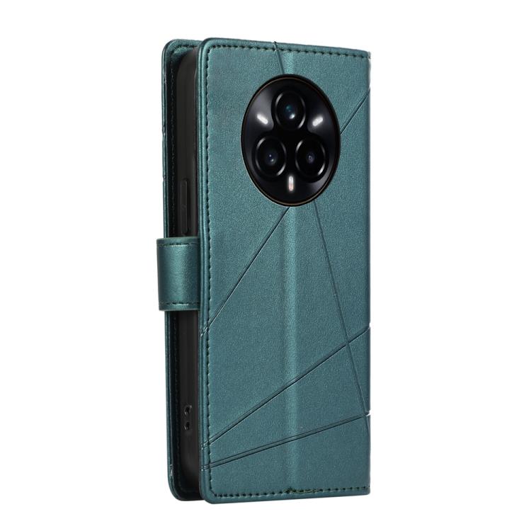 For Realme 14 Pro+ PU Genuine Leather Texture Embossed Line Phone Case