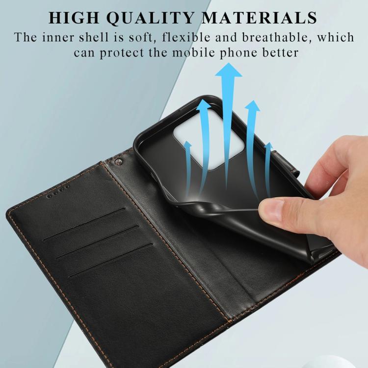 For Realme 15 5G / Realme 15 Pro 5G PU Genuine Leather Texture Embossed Line Phone Case